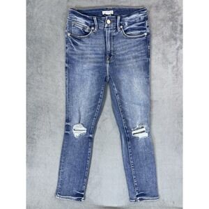 Good American Jeans Womens 2/26 Blue Light Wash High Rise Skinny Stretch Preppy